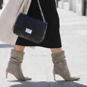 Michael Kors Dawn Suede Heeled Ankle Booties Light Sand Size 7M New With Box